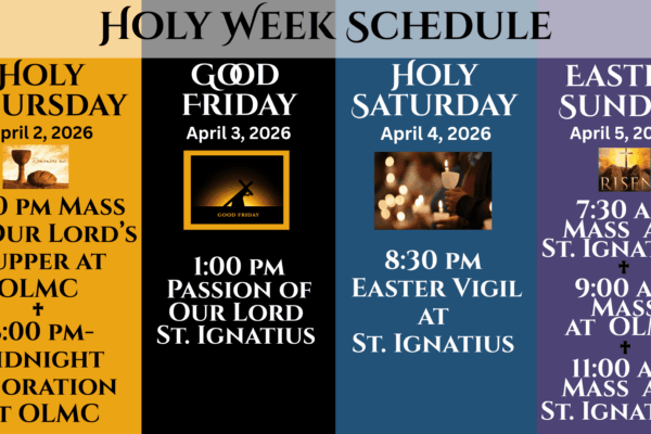 Holy Week Schedule